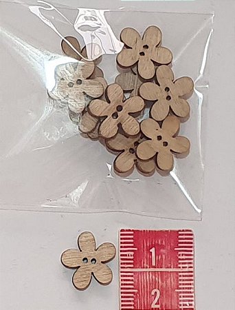 BOTÕES DE FLOR EM MDF- pacote com 10 unidades