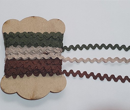 SIANINHA 5MM placa com 3 cores - VERDE/BEGE/MARROM