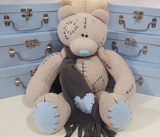 Urso Pinduco - cor cinza com azul