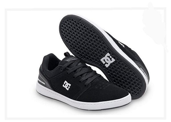 tenis dc shoes preto e branco