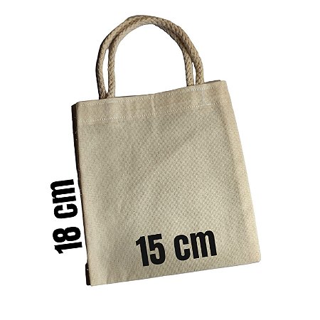 Kit 100 Mini Ecobags 15x18cm Alça Trançada