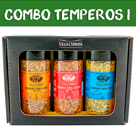 Combo Temperos Prontos I - Ave, Carne e Peixe - Pote - 3 itens