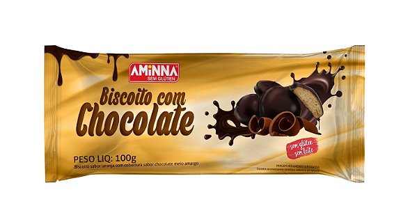 Biscoito SG® Sem Glúten com Chocolate Aminna, 100g - ID: 43