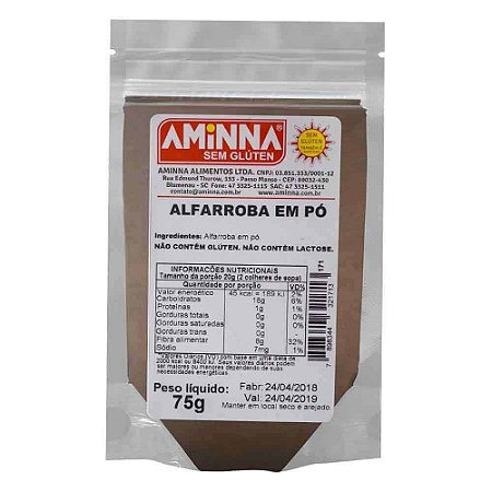 Alfarroba em Pó sem Glúten Aminna, 75g - ID: 171