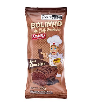 Bolinho do Chef Paulinho Sem Glúten Chocolate Aminna, 35g