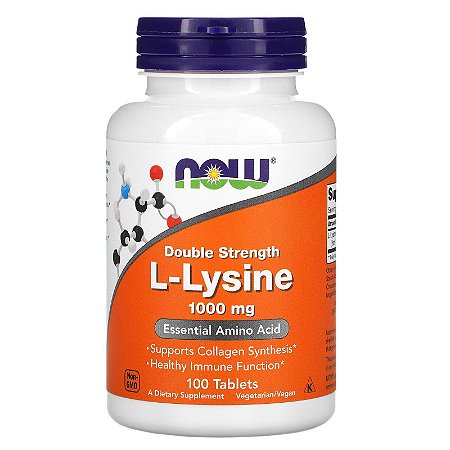 L-Lisina Now Foods - 100 tabletes de 1000 mg