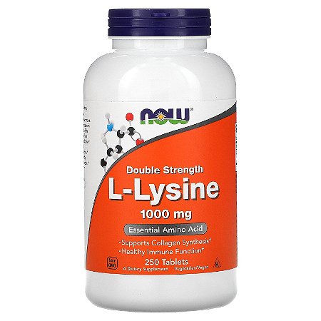 L-Lisina Now Foods - 250 tabletes de 1000 mg