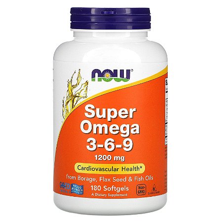 Super Ômega 3 6 9 Now Foods - 180 softgels de 1200 mg