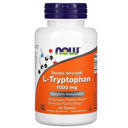 L-Triptofano Now Foods - 60 tabletes de 1000 mg