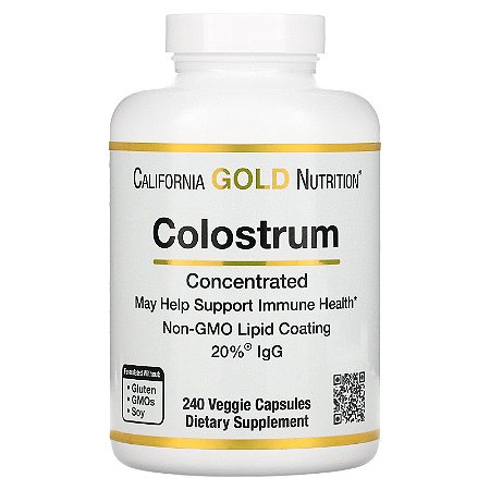 Colostro (Colostrum) Bovino Concentrado California Gold Nutrition - 240 Cápsulas