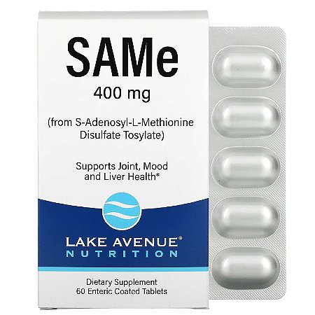 SAMe S-Adenosil-L-Metionina Lake Avenue - 60 tabletes de 400 mg