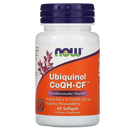 Ubiquinol CoQH-CF Kaneka Now Foods - 60 softgels de 50 mg
