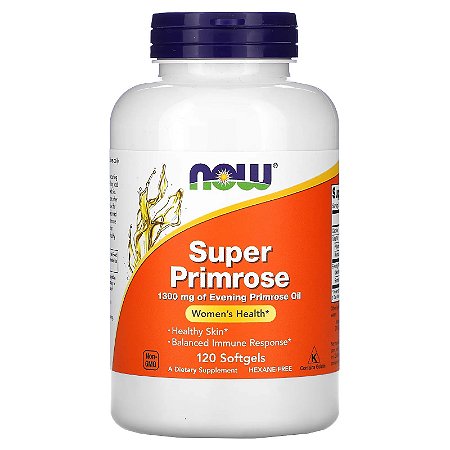 Super Óleo de Prímula (Super Primrose Oil) Now Foods - 120 softgels de 1300 mg