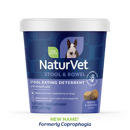Coprofagia Naturvet - Inibidor da Vontade de Comer Fezes - 70 Petiscos Soft Chews - 154 Gramas