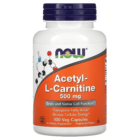 Acetil L-Carnitina Now Foods - 100 cápsulas de 500 mg