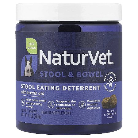 Coprofagia Naturvet Inibidor da Vontade de Comer Fezes - 130 Petiscos Soft Chews - 286 Gramas