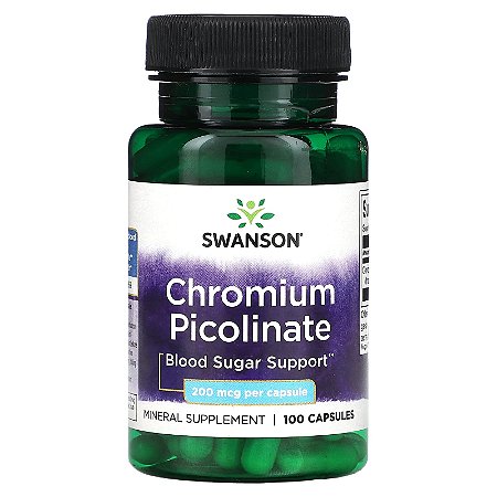 Picolinato de Cromo Swanson - 100 cápsulas de 200 mcg