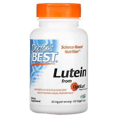 Luteína (com Zeaxantina) from OptiLut Doctors Best - 120 cápsulas de 10 mg (dose de 20 mg por 2 cápsulas)