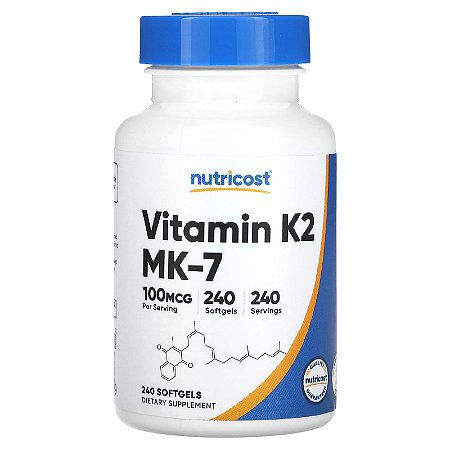 Vitamina K2 MK7 Nutricost - 240 softgels de 100 mcg