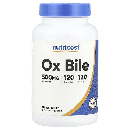 Ox Bile Nutricost - 120 cápsulas de 500 mg