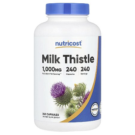 Milk Thistle (Silimarina) Nutricost - 240 cápsulas de 1000 mg