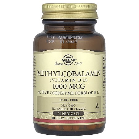 Vitamina B12 Metilcobalamina Solgar - 60 nuggets de 1000 mcg