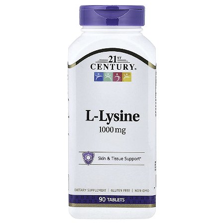 L-Lisina 21ST Century - 90 tabletes de 1000 mg