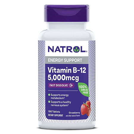 Vitamina B12 Natrol Fast Dissolve - 100 tabletes de 5000 mcg