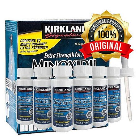 Caixa de Minoxidil Kirkland 5% - 6 frascos de 60 ml