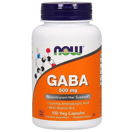 GABA Now Foods - 100 cápsulas de 500 mg