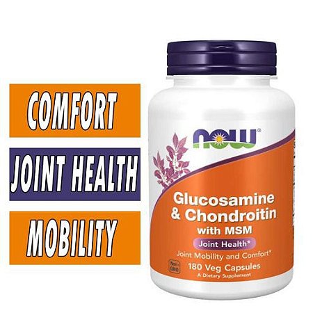 Glucosamina e Condroitina com MSM Now Foods - 180 cápsulas