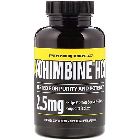 Yohimbine (Ioimbina) Primaforce - 90 cápsulas de 2,5 mg