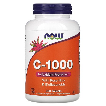 Vitamina C-1000 com Bioflavonoides Now Foods - 250 Tabletes