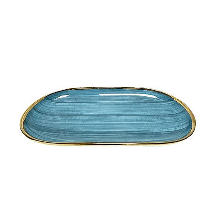 Travessa Oval Azul Gaia