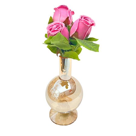 Castiçal em Cristal - Âmbar