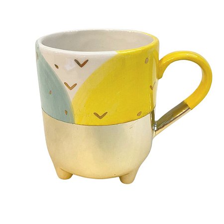 Cachepot Fun Cerâmica Gold