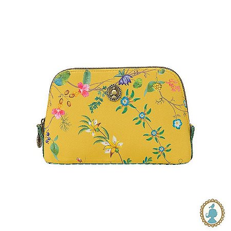 Necessaire Triangle Pequena Petites Fleurs Amarelo - Moon Delight