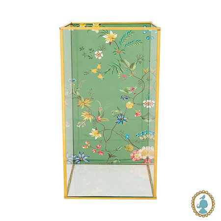 Caixa de Vidro e Metal Dourado 30 Home Decor