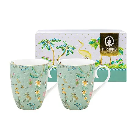 Set/2 Caneca Azul Pip Studio Grande Flowers Jolie