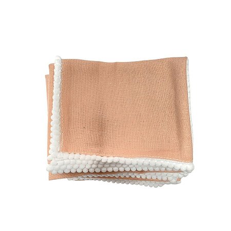 Conjunto de Guardanapo Liso Rose Bolinha