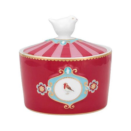Açucareiro Vermelho Medallion Pip Studio Love Birds