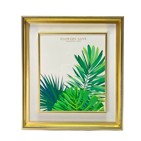 Quadro de Parede Dourado Plants