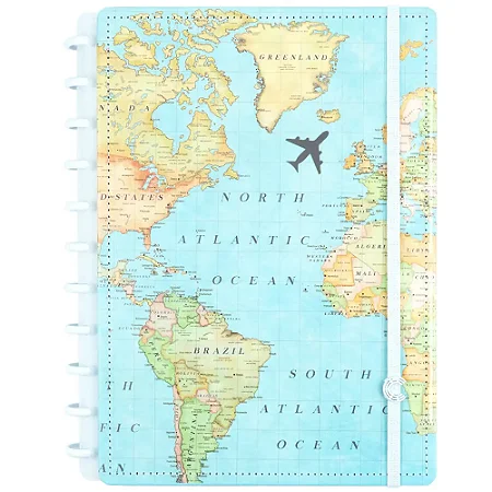 CADERNO BY GOCASE MAPA MUNDI AZUL