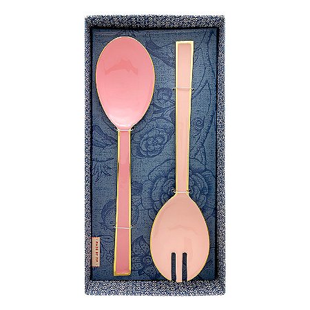 Set/2 Colheres p/ Salada Esmaltadas Rosa - Spring to Life