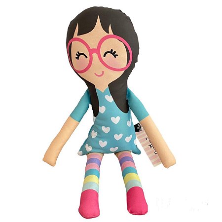 Boneca Naninha de Pano Com Óculos Com Enchimento