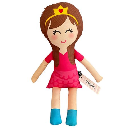 Boneca Naninha de Pano Princesa Morena Com Enchimento