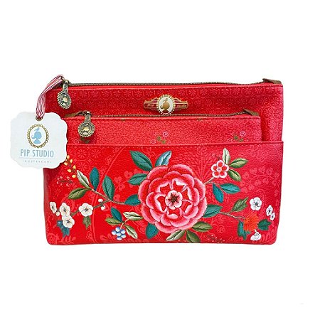 Set/2 Necessaire Combi Vermelha - Bags Collection