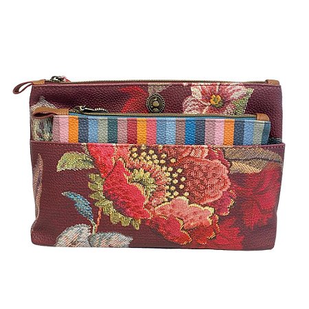Set/2 Necessaire Poppy Stich Burgundy