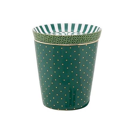 Set com Caneca s/ Alça Dots e Mini Prato Verde - Mugs & Match