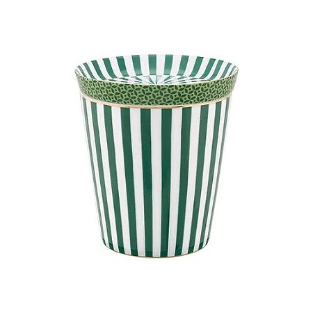 Set com Caneca s/ Alça Stripes e Mini Prato Verde - Mugs & Match